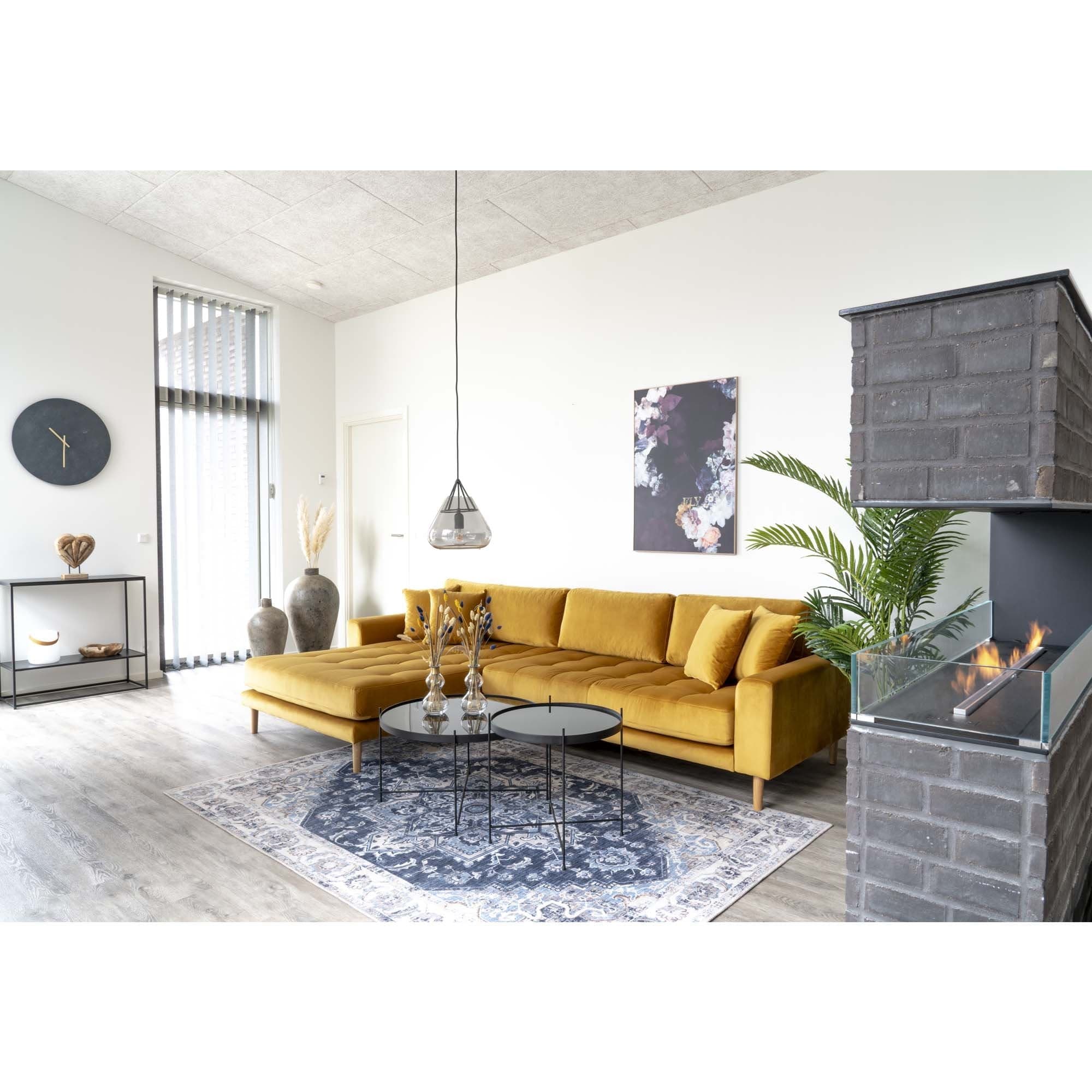 Masa de cafea din sticla si metal, Venezia Negru, Ø48xH48 cm (1)