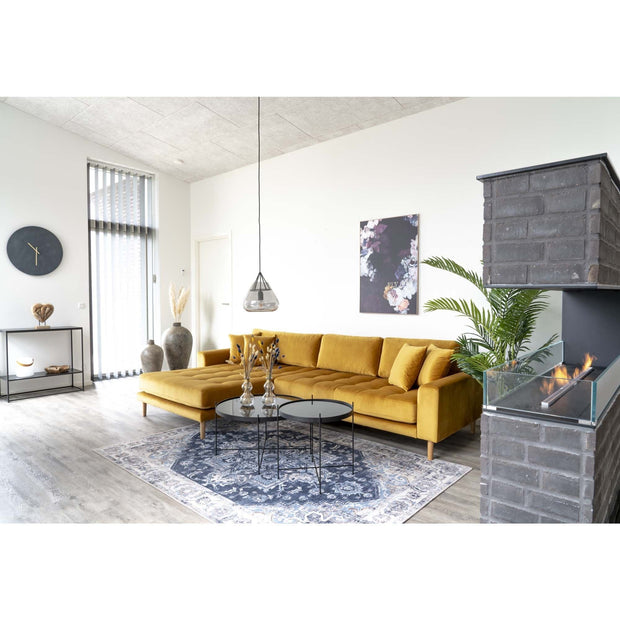 Masa de cafea din sticla si metal, Venezia Negru, Ø48xH48 cm (1)