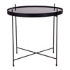 Masa de cafea din sticla si metal, Venezia Negru, Ø48xH48 cm (2)