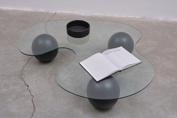 Masa de cafea din sticla, Trio Negru, L150xl132xH85 cm (2)