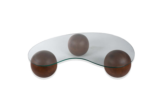 Asir Masa de cafea din sticla, Trio Nuc, L120xl70xH50 cm