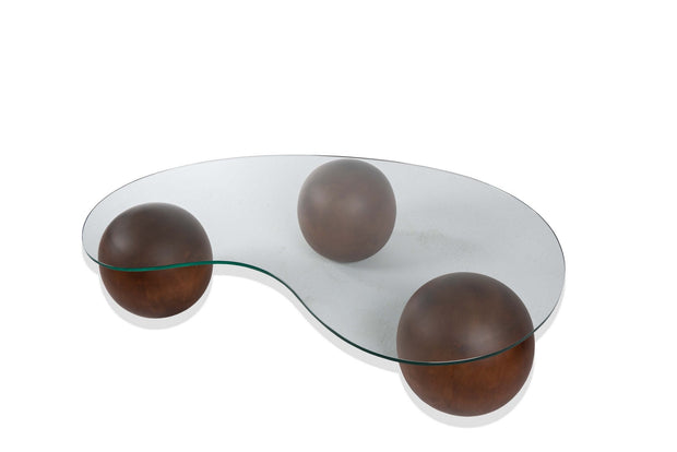 Asir Masa de cafea din sticla, Trio Nuc, L120xl70xH50 cm