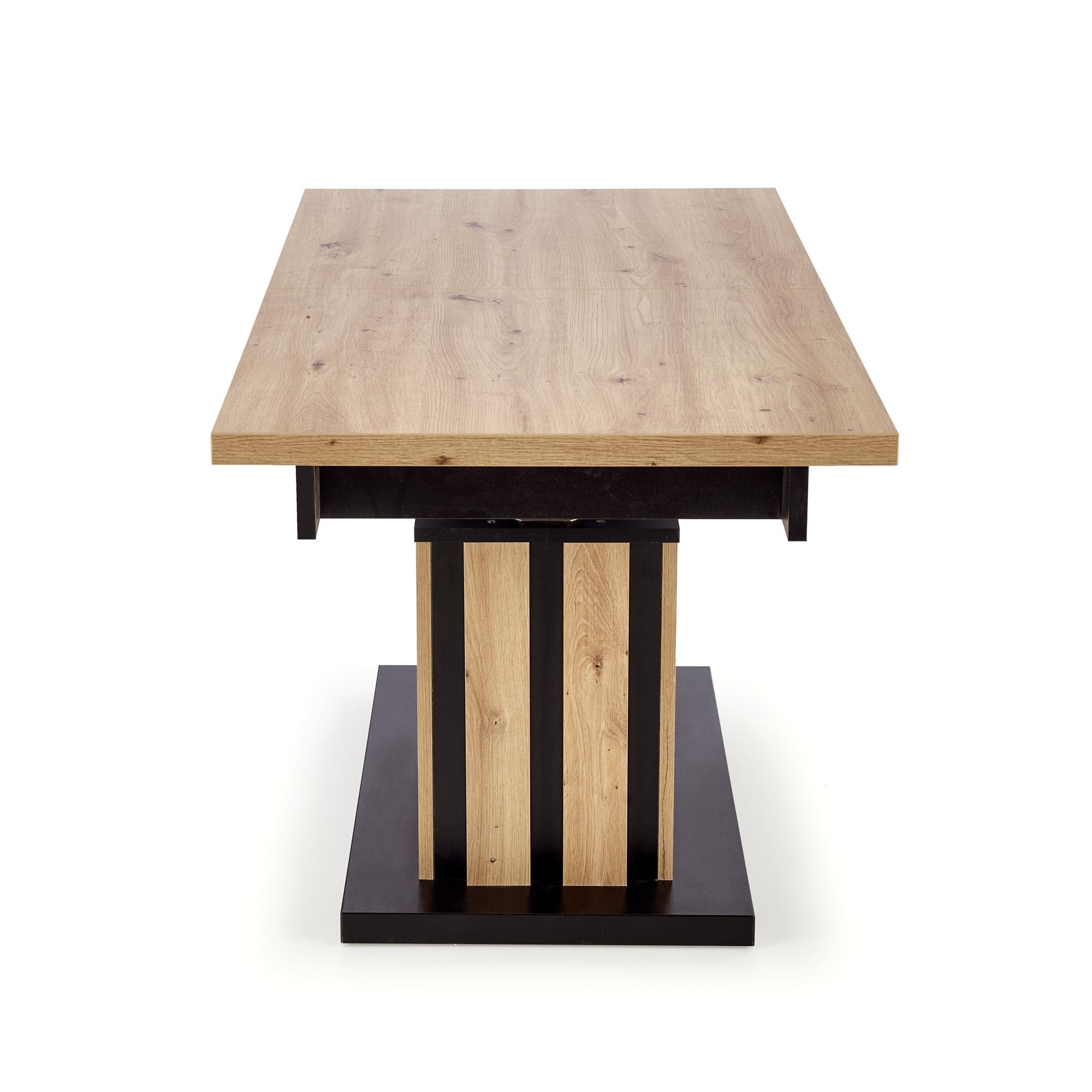 Masa de cafea extensibila din pal, Baretti Stejar / Negru, L130-170xl65xH65-82 cm (3)