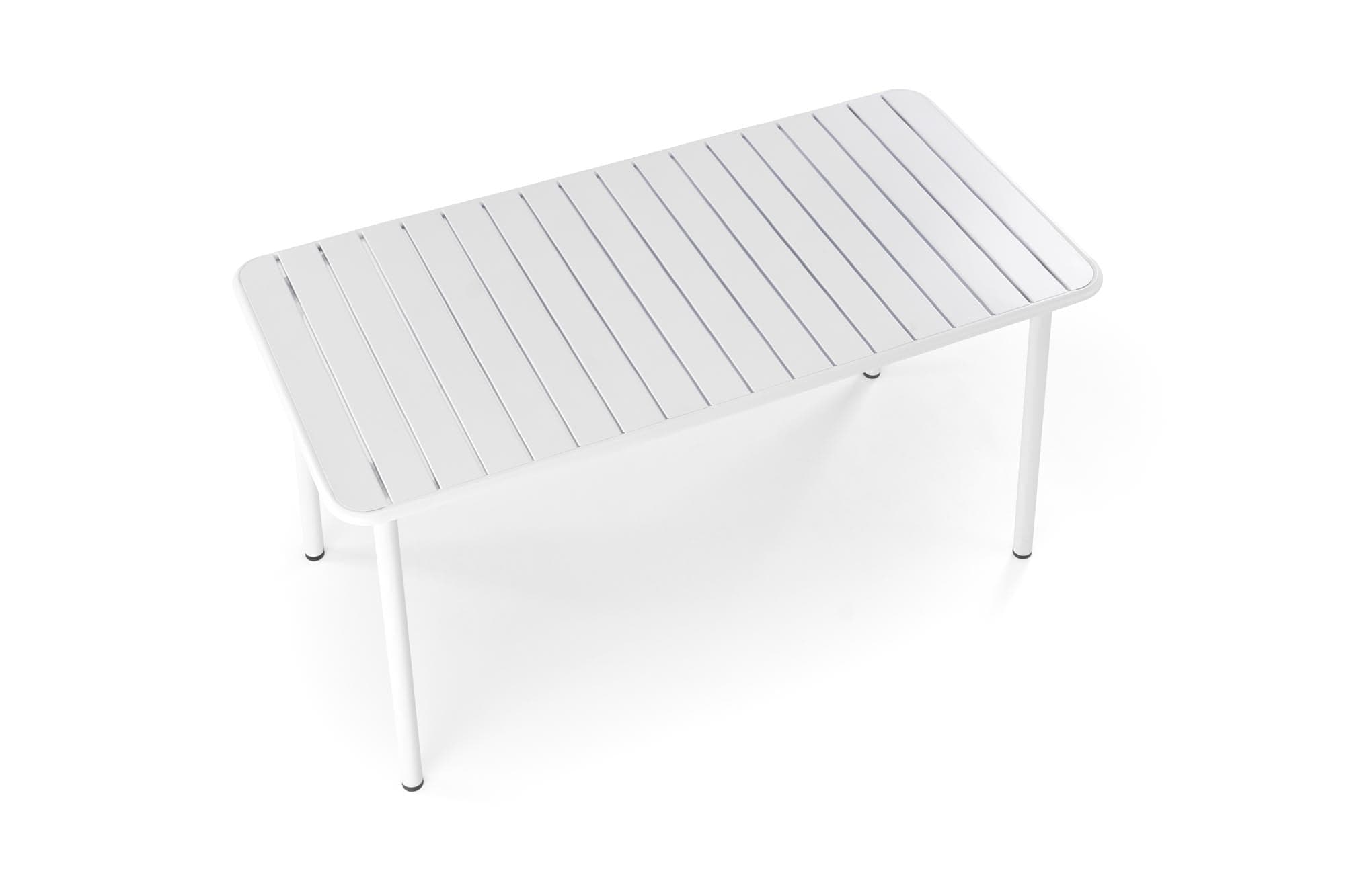 Masa de gradina / terasa din metal, Bosco Alb, L140xl70xH76 cm (7)