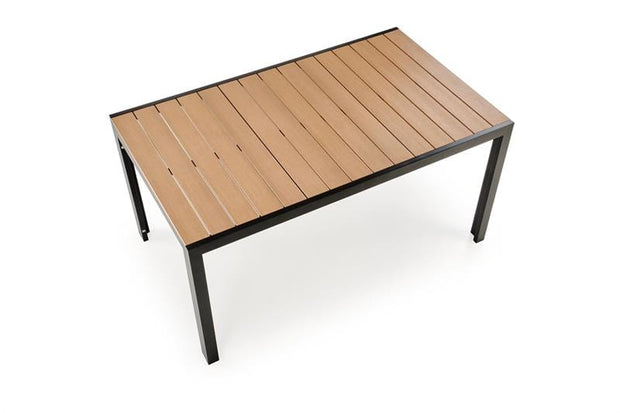 Halmar Masa de gradina / terasa din metal, Fieris Large Natural / Negru, L150xl90xH74 cm