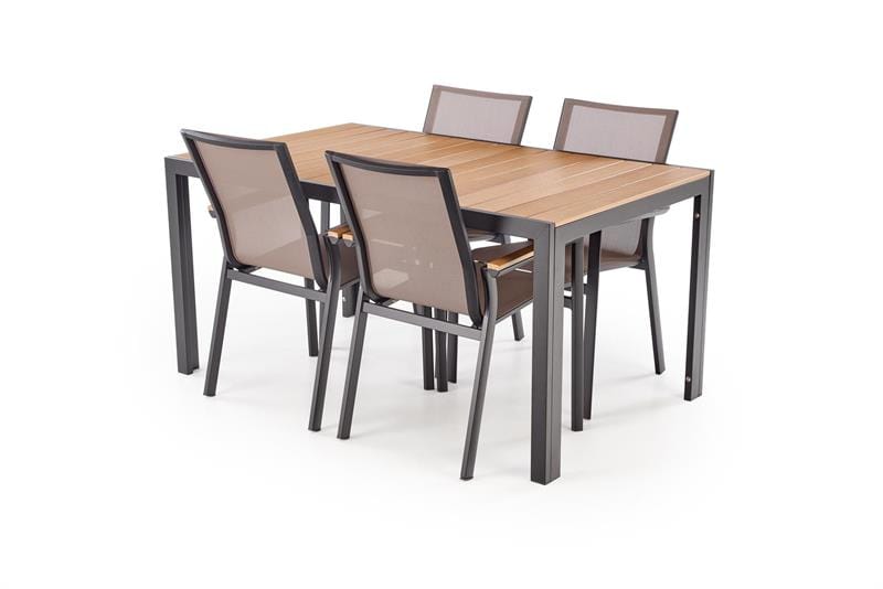 Halmar Masa de gradina / terasa din metal, Fieris Large Natural / Negru, L150xl90xH74 cm