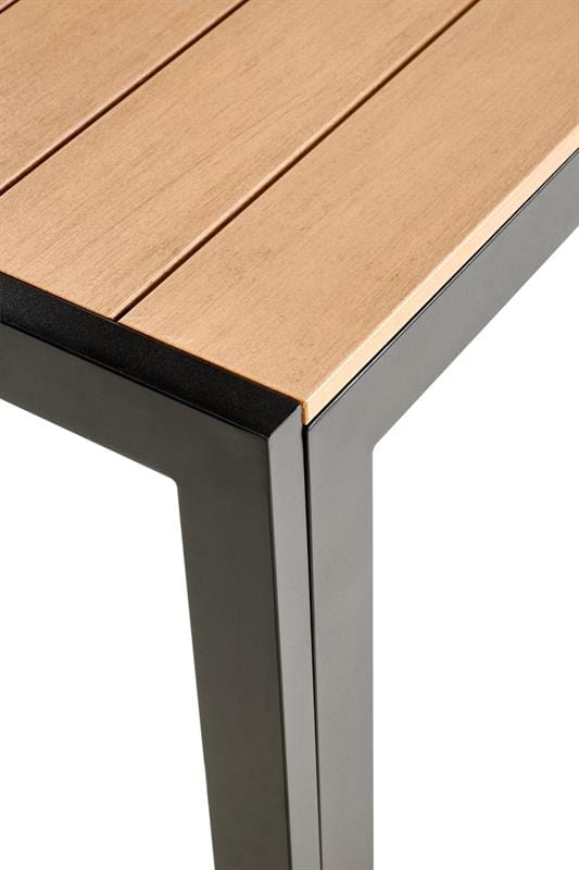 Halmar Masa de gradina / terasa din metal, Fieris Large Natural / Negru, L150xl90xH74 cm