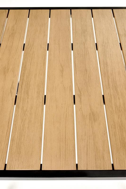 Halmar Masa de gradina / terasa din metal, Fieris Natural / Negru, L80xl80xH75 cm