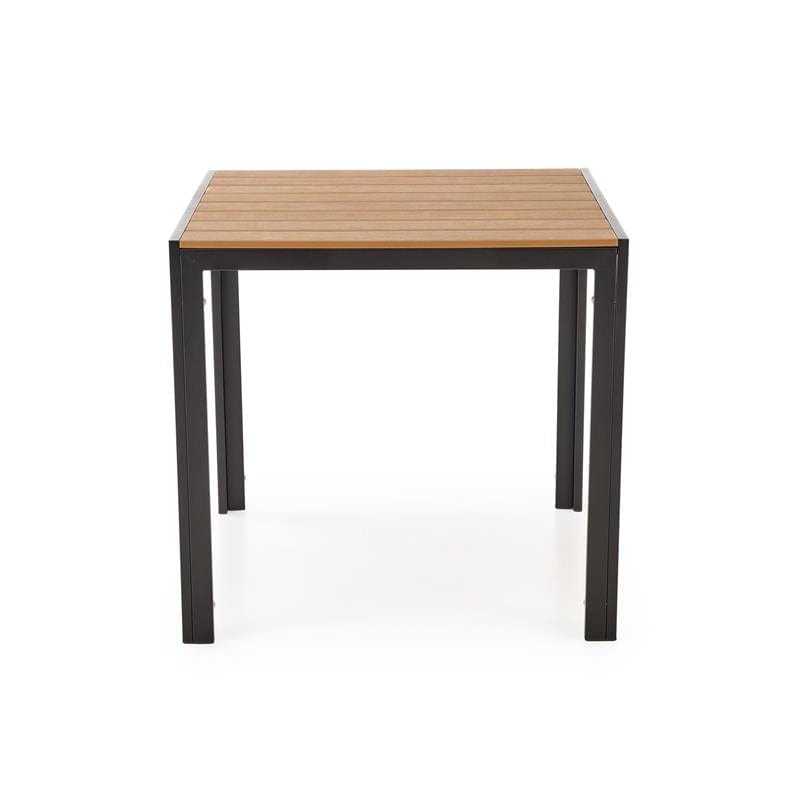 Halmar Masa de gradina / terasa din metal, Fieris Natural / Negru, L80xl80xH75 cm