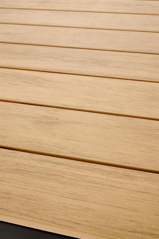 Halmar Masa de gradina / terasa din metal, Fieris Natural / Negru, L80xl80xH75 cm