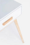 Masa de machiaj din lemn si MDF, cu oglinda si 2 sertare, Ordinary Alb, L90xl40xH144 cm (7)