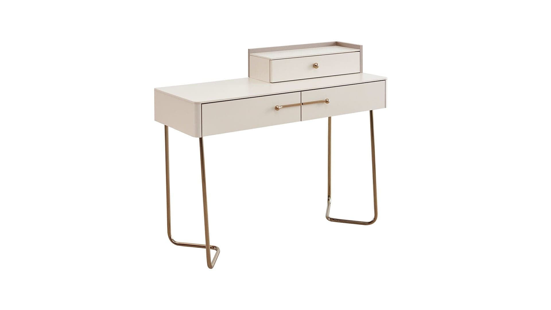 Masa de machiaj din pal, cu 3 sertare, Nicole Crem, L114xl43,8xH78 cm (7)