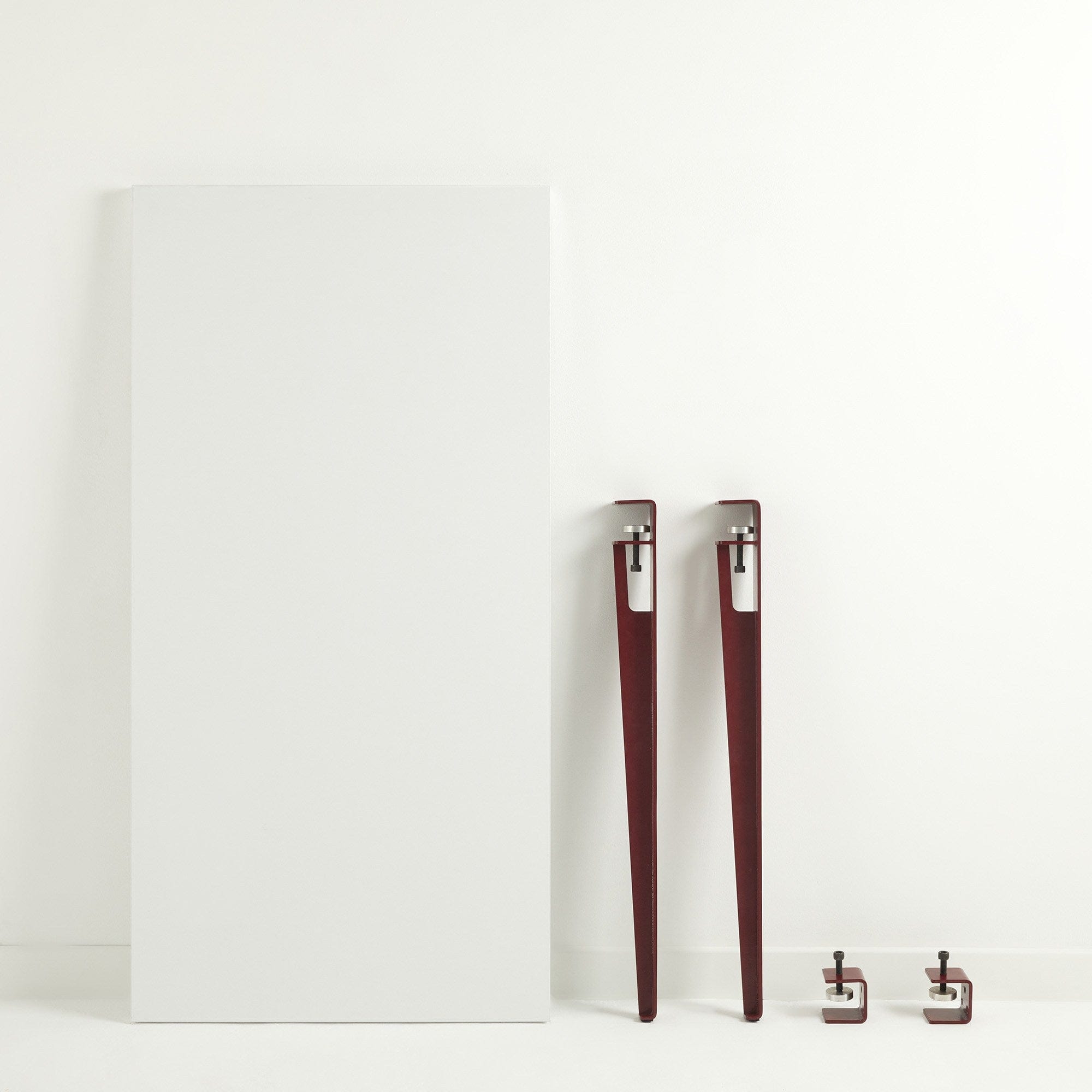 Asir Masa de perete pliabila din pal si metal, Alfeios Alb / Burgundy, L120xl60xH75 cm