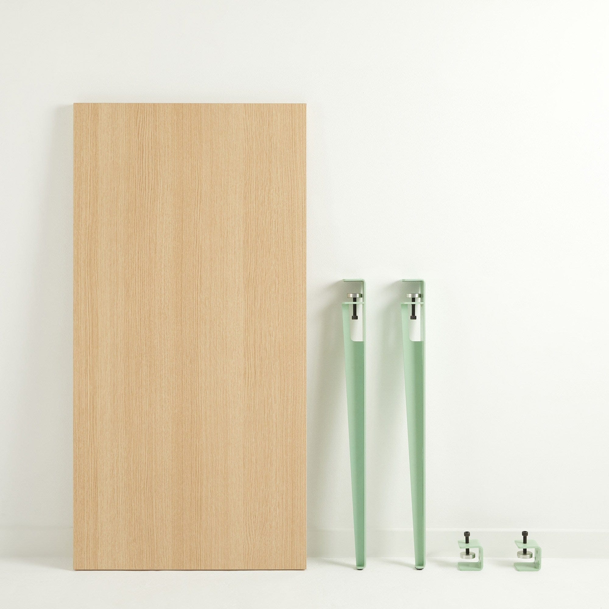 Asir Masa de perete pliabila din pal si metal, Alfeios Natural / Verde Mint, L120xl60xH75 cm