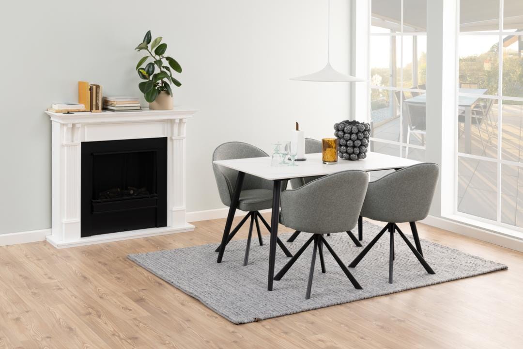 Masa din ceramica si metal, Wicklow Marmura / Negru, L140xl80xH75 cm (8)