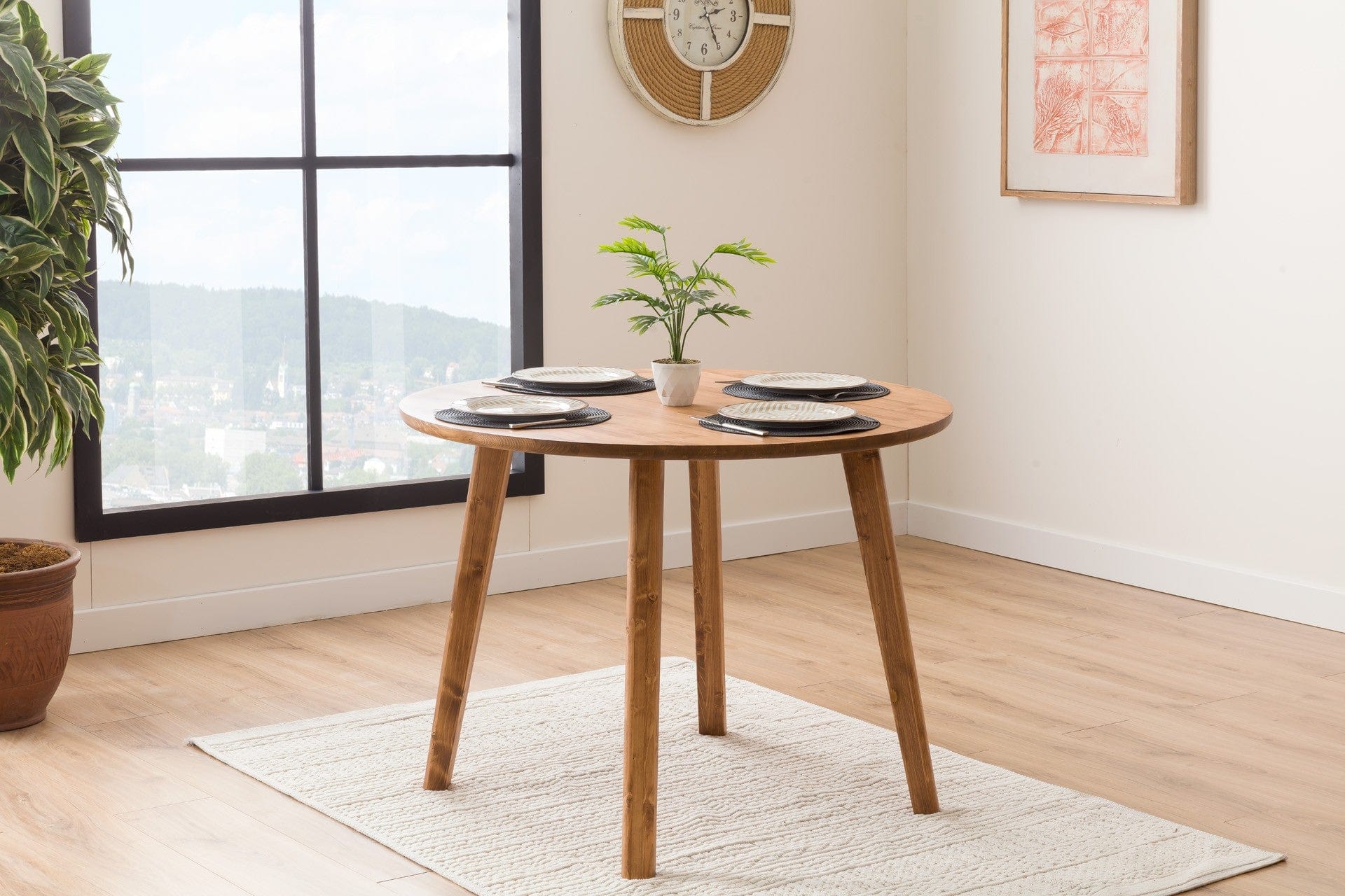 Asir Masa din lemn, Bn 1 Nuc, Ø100xH74,5 cm