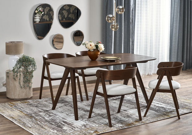 Masa din MDF, furnir si lemn, Miguel Nuc, L160xl90xH75 cm (1)