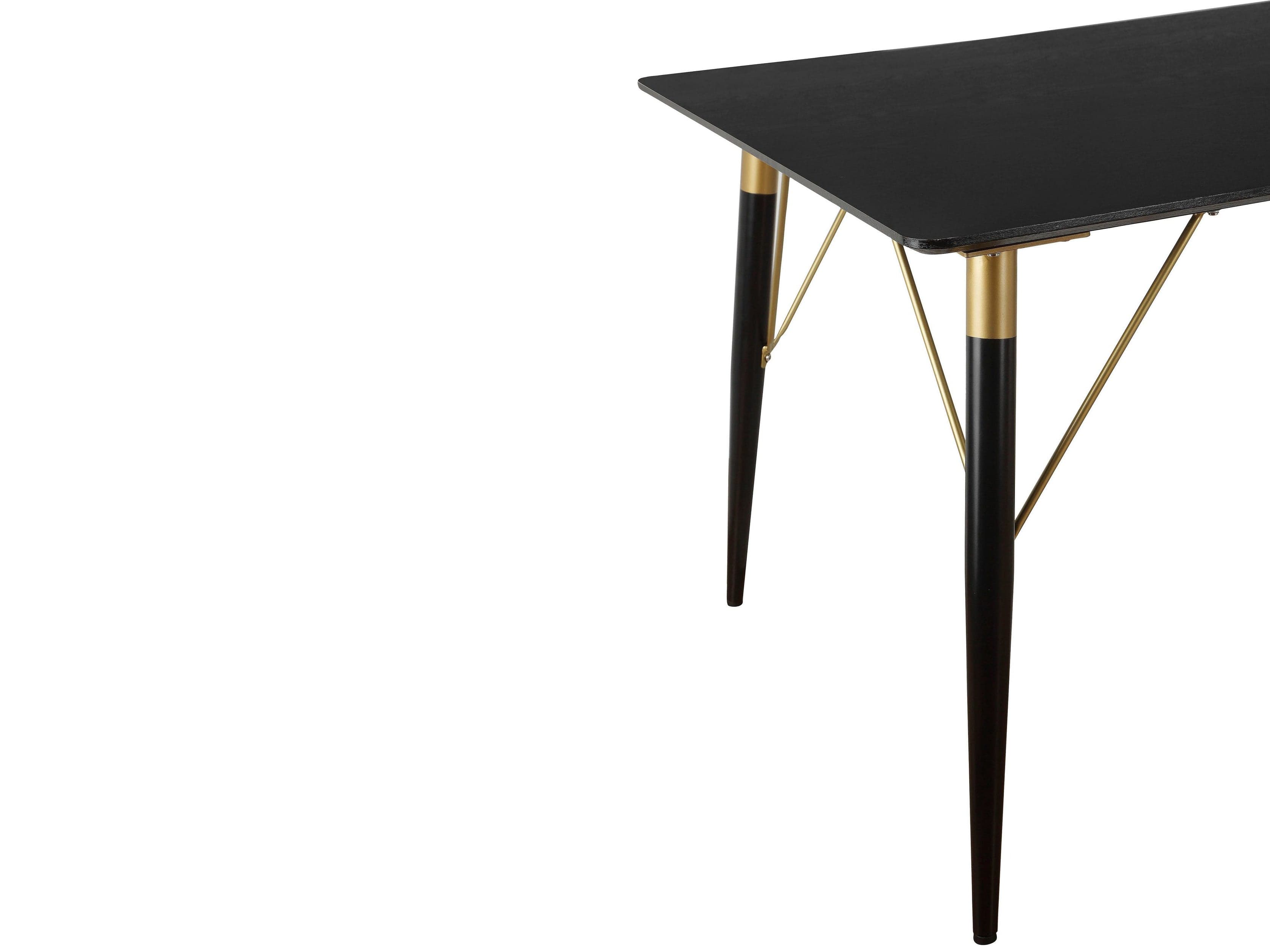 Dorel Home Masa din MDF si metal, Amagi Negru / Auriu, L120xl80xH76 cm