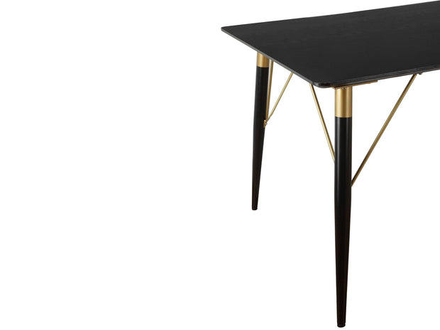 Dorel Home Masa din MDF si metal, Amagi Negru / Auriu, L120xl80xH76 cm