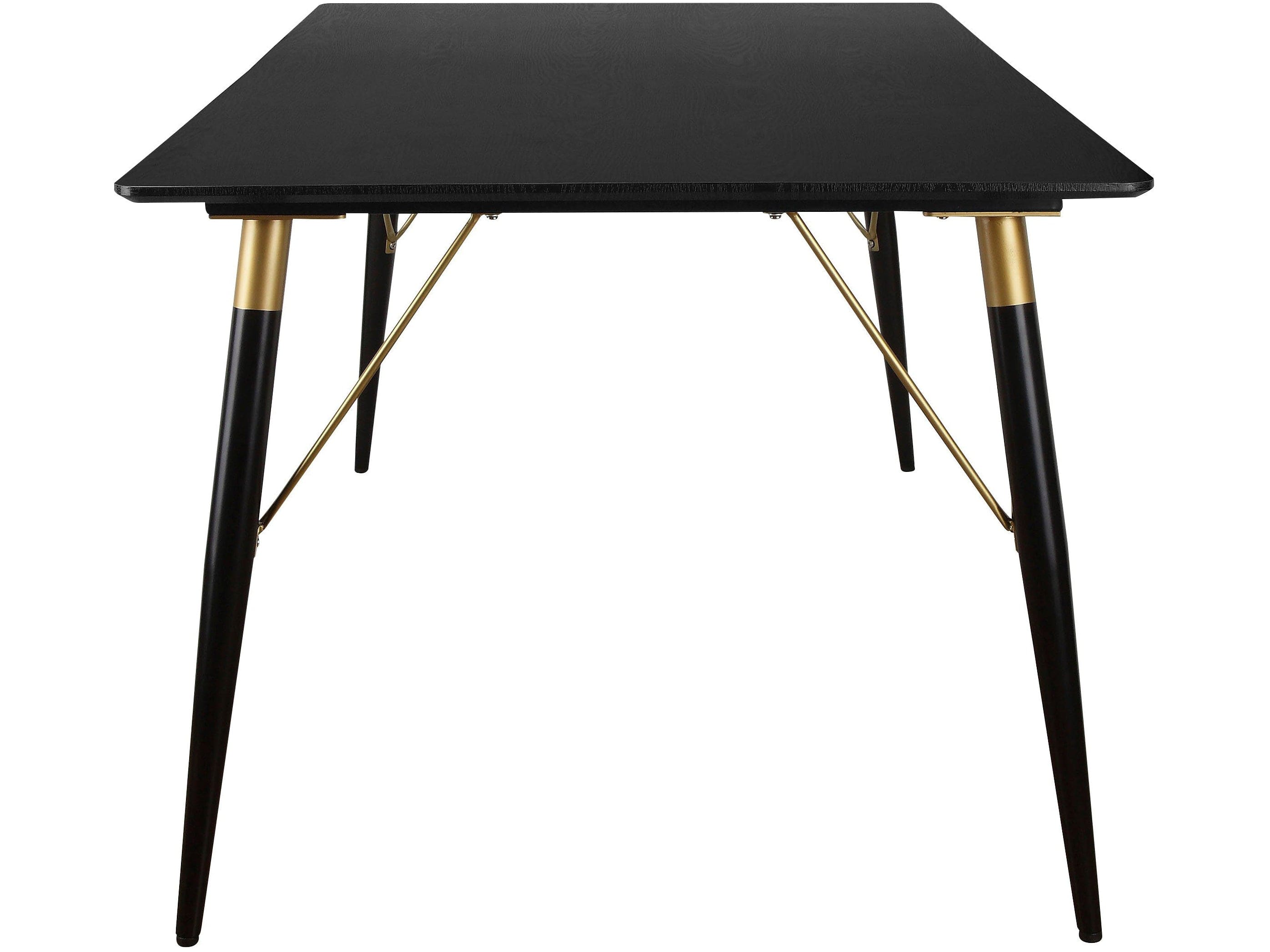 Dorel Home Masa din MDF si metal, Amagi Negru / Auriu, L200xl100xH76 cm