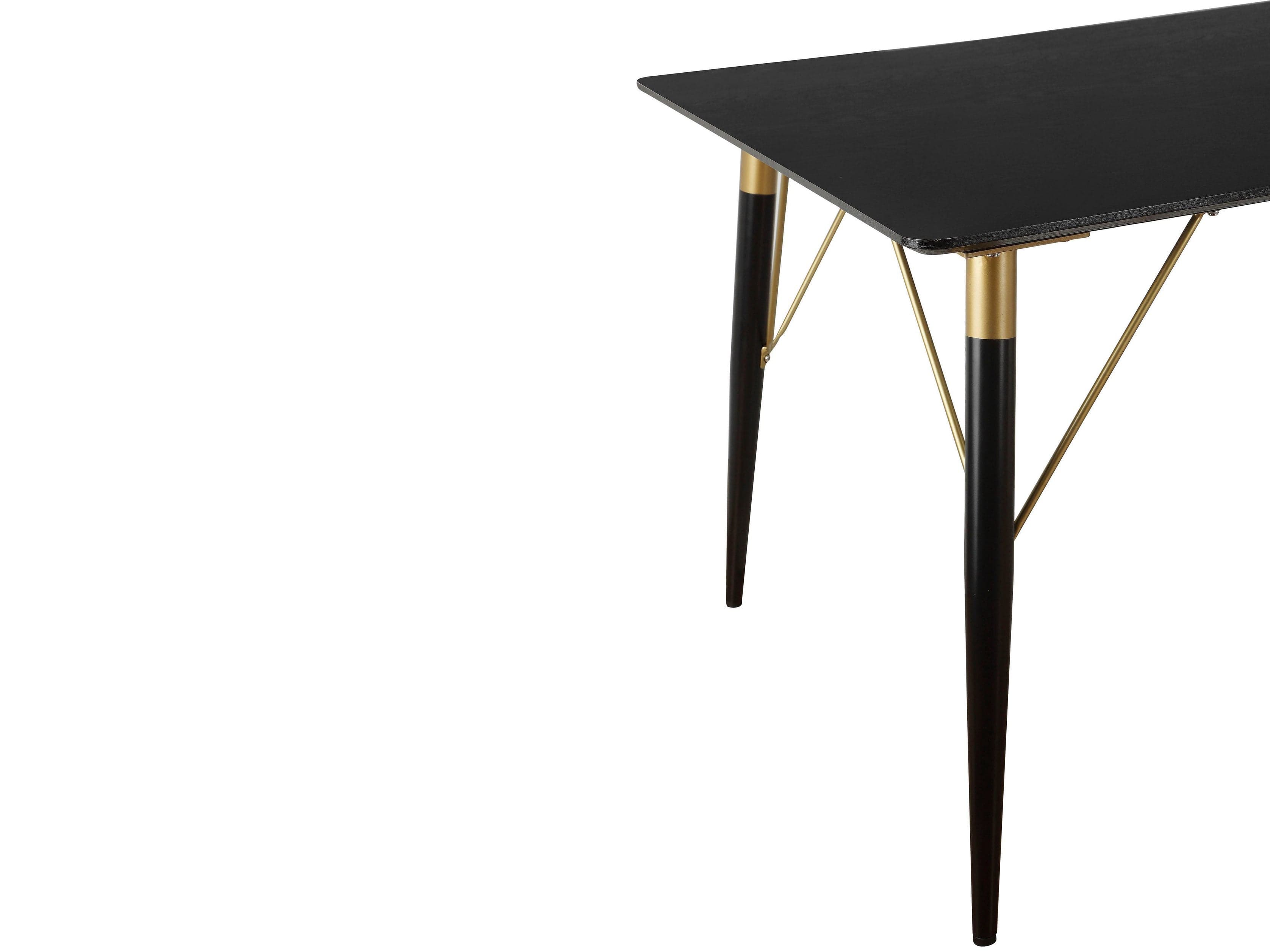 Dorel Home Masa din MDF si metal, Amagi Negru / Auriu, L200xl100xH76 cm