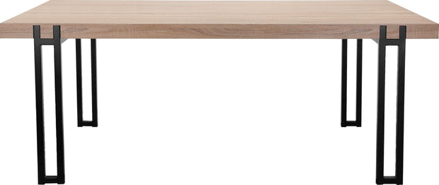 Dorel Home Masa din MDF si metal, Azuma Natural / Negru, L200xl100xH76 cm