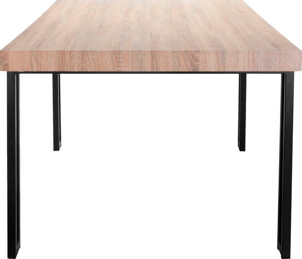 Dorel Home Masa din MDF si metal, Azuma Natural / Negru, L200xl100xH76 cm