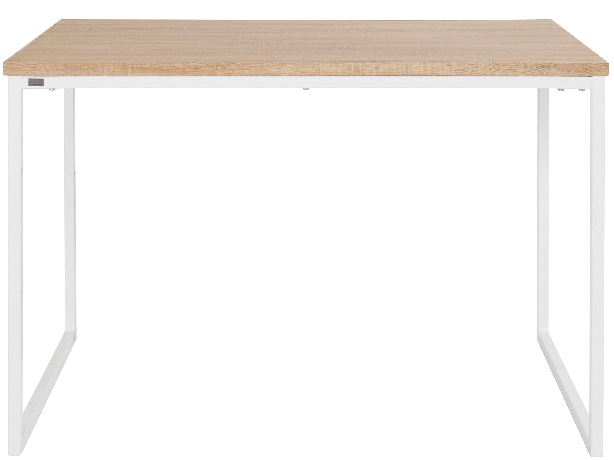 Dorel Home Masa din MDF si metal, Mali Natural / Alb, L120xl80xH76 cm