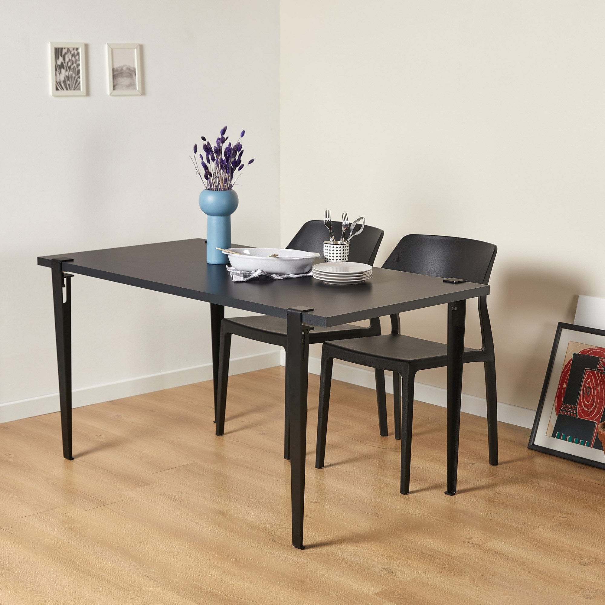 Asir Masa din pal si metal, Eurotas Antracit / Negru, L120xl60xH75 cm