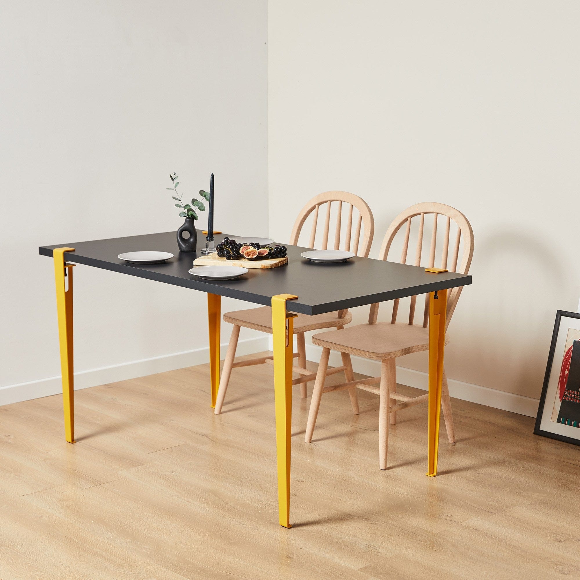 Asir Masa din pal si metal, Eurotas Antracit / Negru, L120xl60xH75 cm