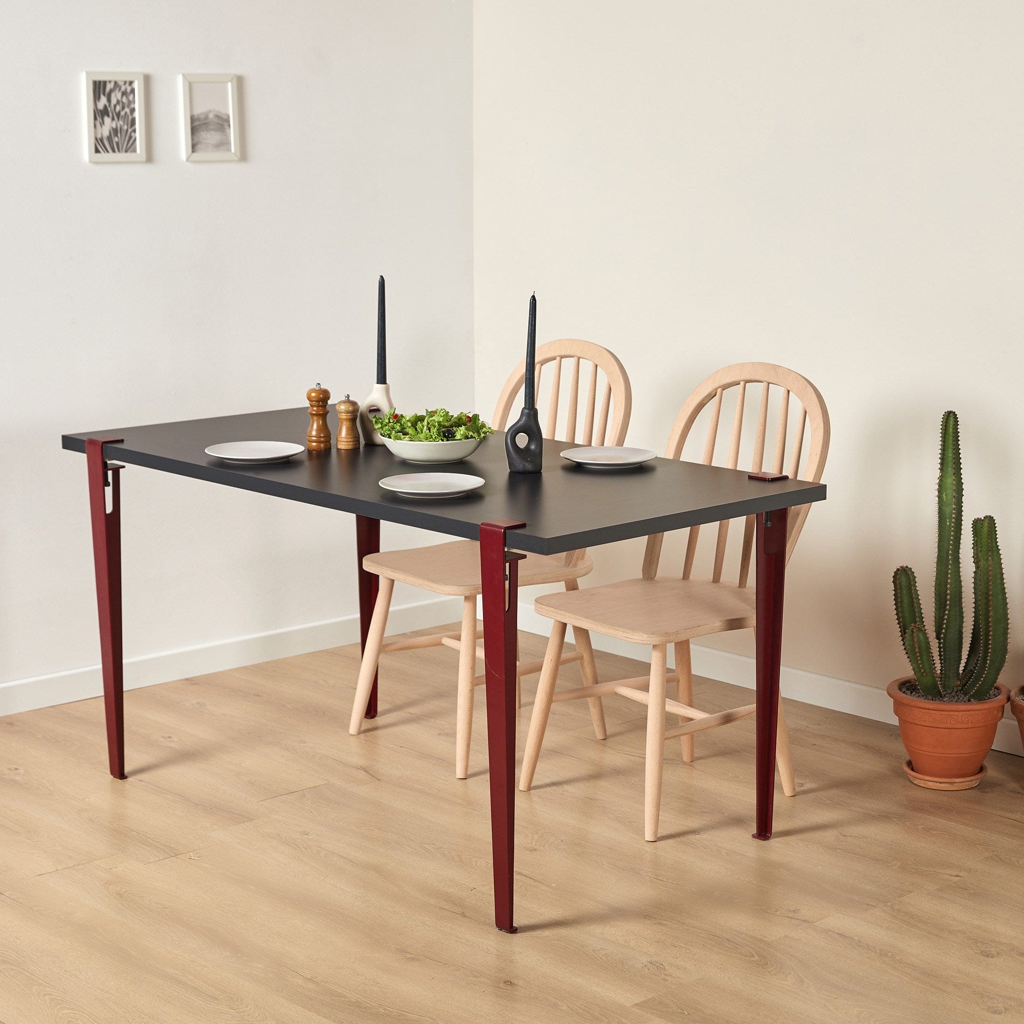 Asir Masa din pal si metal, Eurotas Antracit / Negru, L120xl60xH75 cm