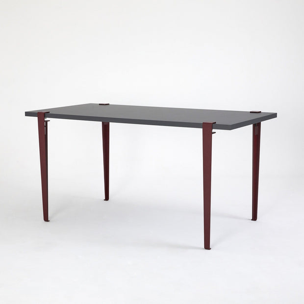 Asir Masa din pal si metal, Pineios Antracit / Bordeaux, L150xl75xH75 cm