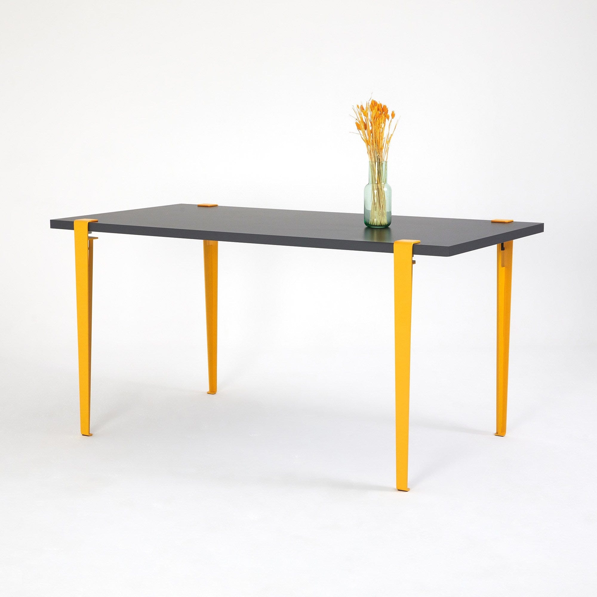 Asir Masa din pal si metal, Pineios Antracit / Galben, L150xl75xH75 cm