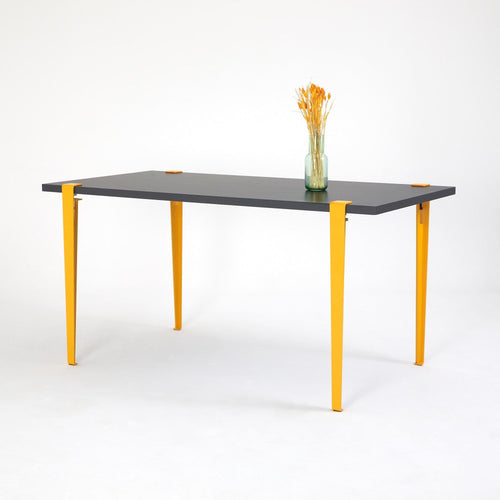 Asir Masa din pal si metal, Pineios Antracit / Galben, L150xl75xH75 cm