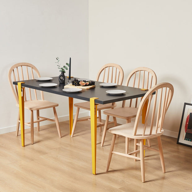 Asir Masa din pal si metal, Pineios Antracit / Galben, L150xl75xH75 cm