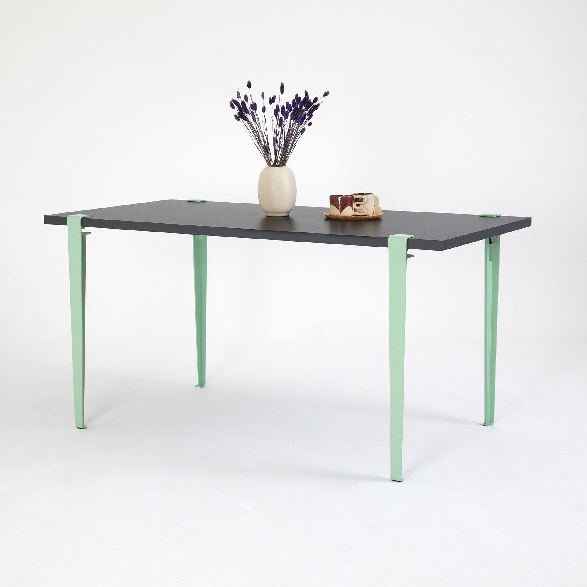 Asir Masa din pal si metal, Pineios Antracit / Verde Mint, L150xl75xH75 cm