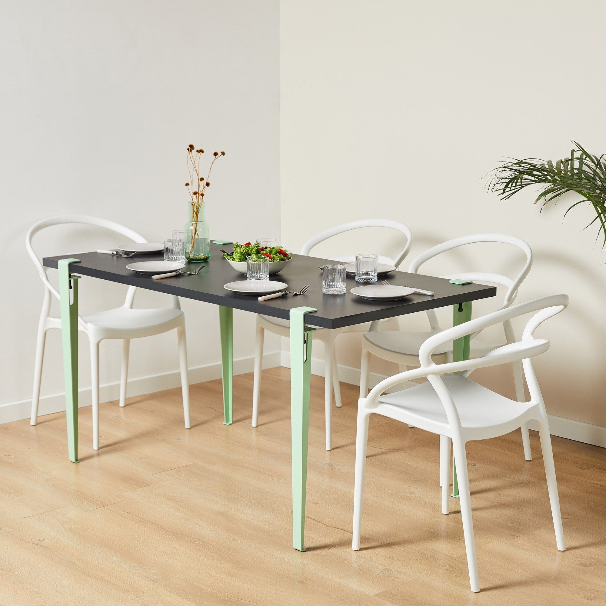 Asir Masa din pal si metal, Pineios Antracit / Verde Mint, L150xl75xH75 cm