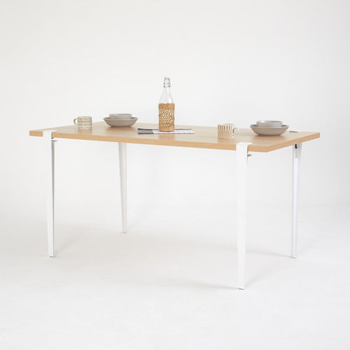 Asir Masa din pal si metal, Pineios Natural / Alb, L150xl75xH75 cm