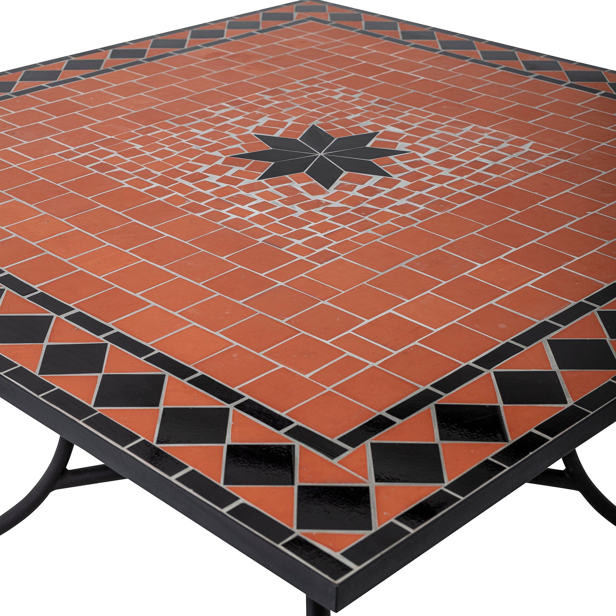 Masa din piatra, ceramica si metal, Hellen Rosu, L110xl110xH75 cm (2)