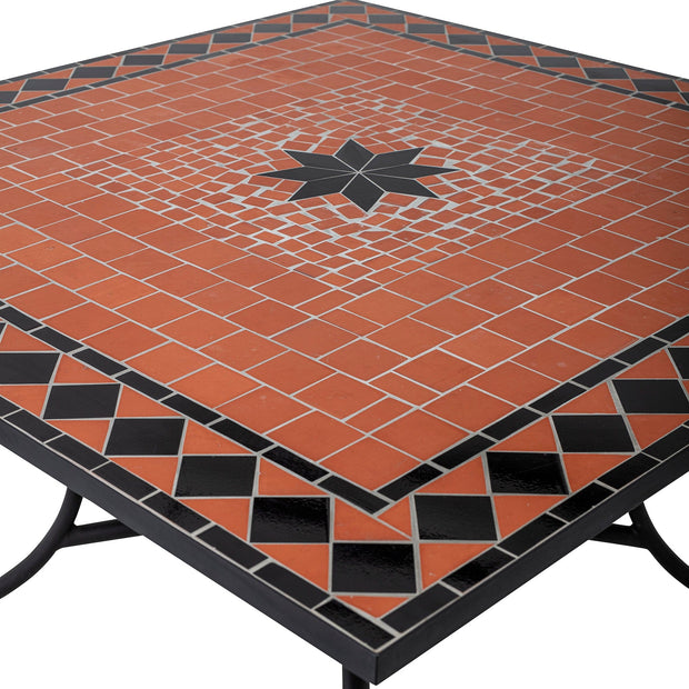 Masa din piatra, ceramica si metal, Hellen Rosu, L110xl110xH75 cm (2)