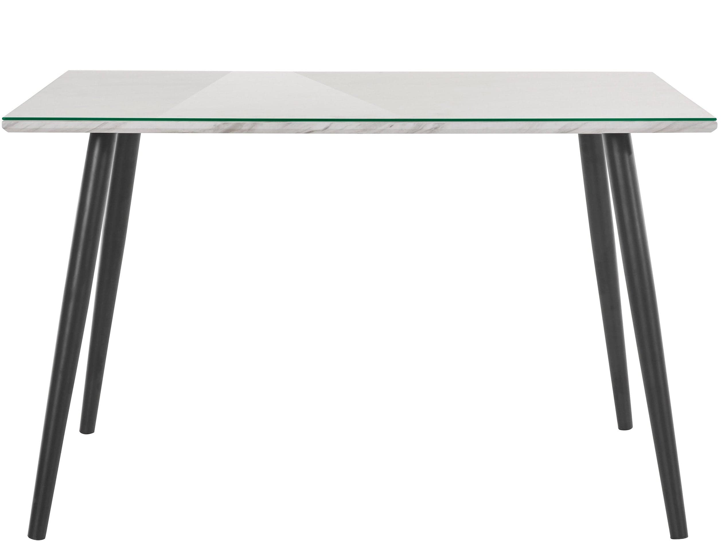 Dorel Home Masa din sticla, MDF si metal, Mimmi Alb / Negru, L120xl80xH77 cm