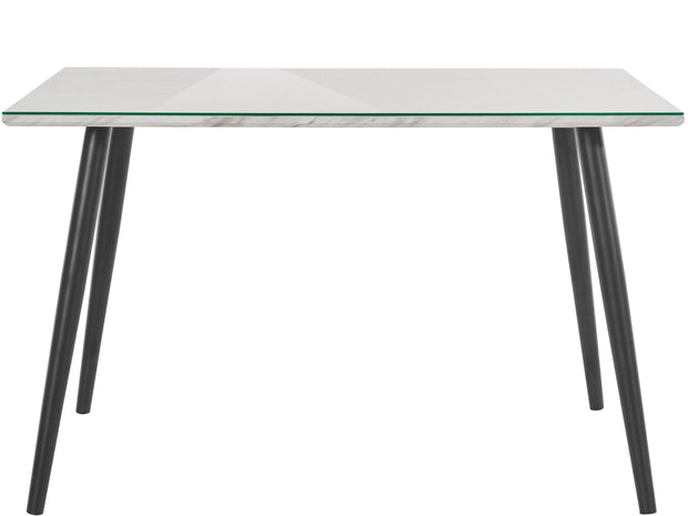 Dorel Home Masa din sticla, MDF si metal, Mimmi Alb / Negru, L120xl80xH77 cm