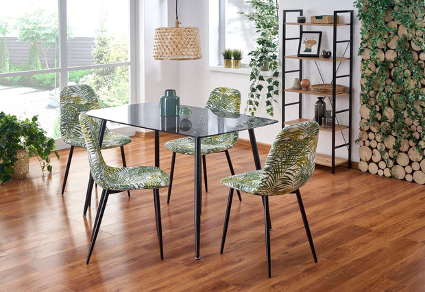 Masa din sticla si metal, Next Gri / Negru, L130xl80xH75 cm (1)