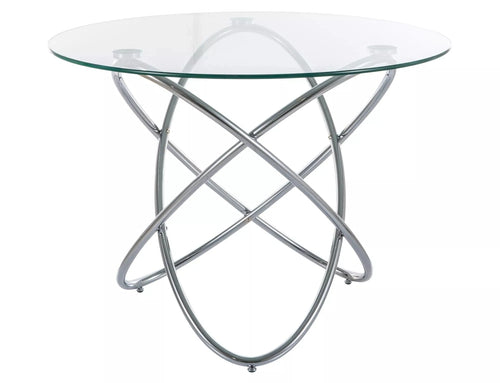 Signal Masa din sticla si metal, Orbis Crom, Ø100xH75 cm
