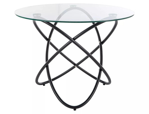 Signal Masa din sticla si metal, Orbis Negru, Ø100xH75 cm