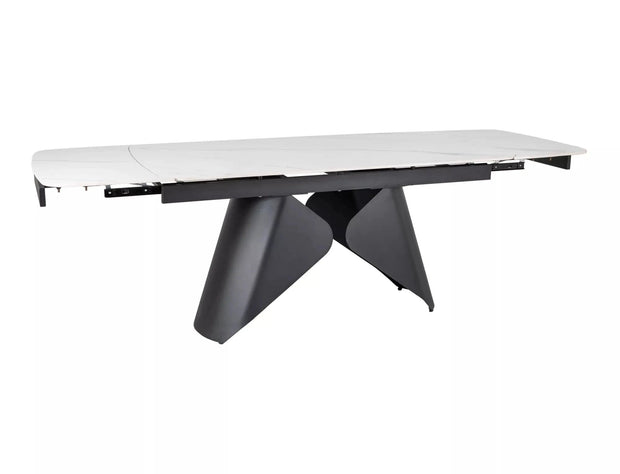 Signal Masa extensibila din ceramica si metal, Armandos Big Alb Mat / Negru Mat, L160-240xl90xH75 cm