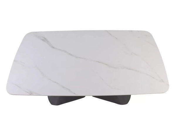 Signal Masa extensibila din ceramica si metal, Armandos Big Alb Mat / Negru Mat, L160-240xl90xH75 cm