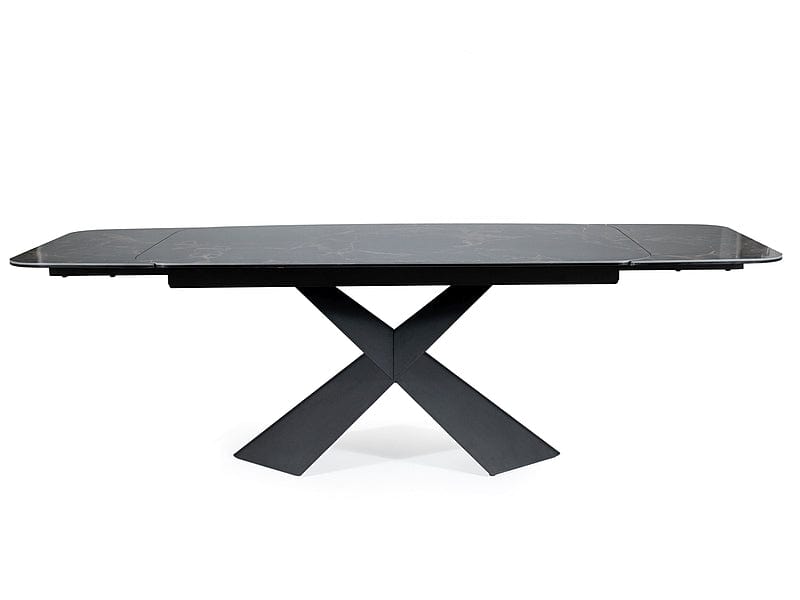 Signal Masa extensibila din ceramica, sticla si metal, Avant II Negru / Negru Mat, L160-240xl95xH76 cm