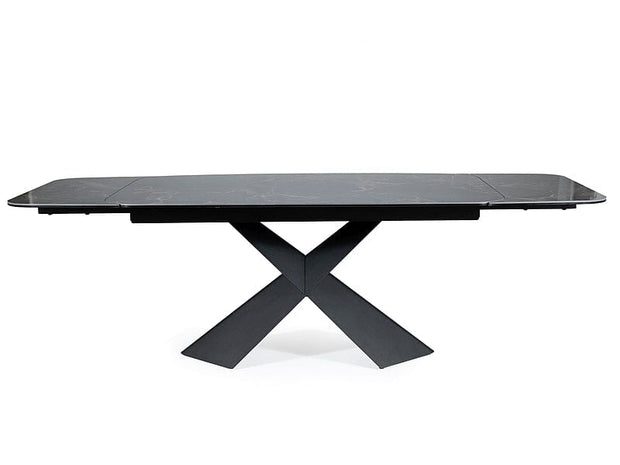 Signal Masa extensibila din ceramica, sticla si metal, Avant II Negru / Negru Mat, L160-240xl95xH76 cm