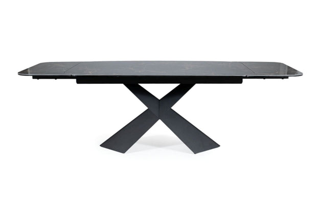 Masa extensibila din ceramica, sticla si metal, Avant Negru / Negru Mat, L160-240xl95xH76 cm (3)